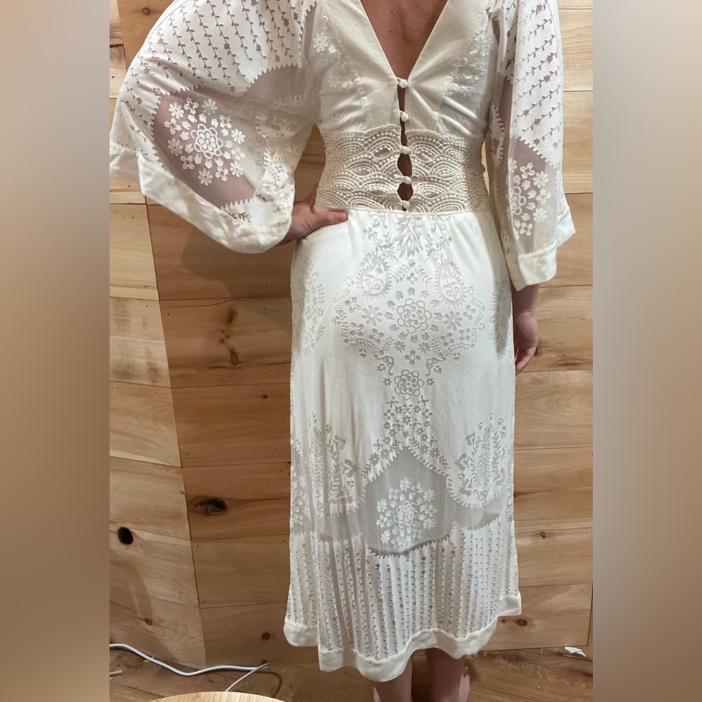 Elegant Off-White Farm Rio Solana Dress Size S - Picture 14 of 16